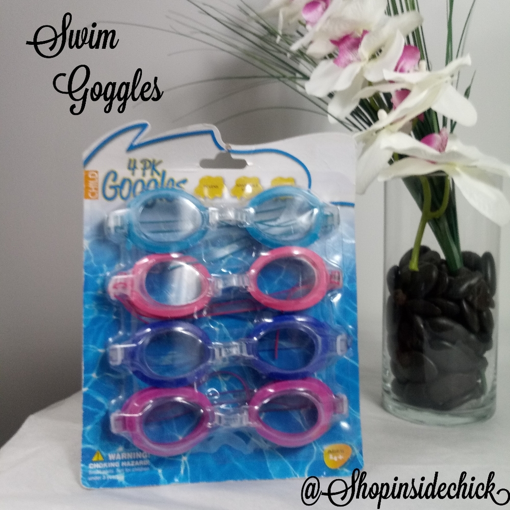 📌4/$20 Kids Swim Goggles NEW Multi-Colors 4pk - Picture 1 of 13